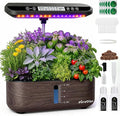 Hydroponics Growing System Kit Indoor Herb Garden 14 Pods Upgraded LCD Display LED Grow Light Quiet Smart Water Pump Automatic Timer Hydroponic Planter for Home Kitchen Office (Black)