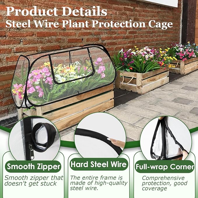 Garden Row Accelerator Plants Cover 45 x 22 x 16 Garden Covers for Raised Beds Waterproof Insect Bird Barrier Plant Net Cage for Protecting Fruits Vegetable Seedlings Row (1 Pc)