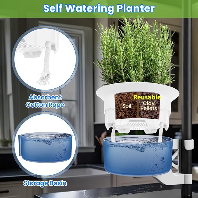 Indoor Plant Hydroponics Growing System Tower Kit with Grow lightHerb Vegetable Indoor Gardening System with Standing Floor Tall LED Grow LightsHeight Adjustable with StandTimerTrellis