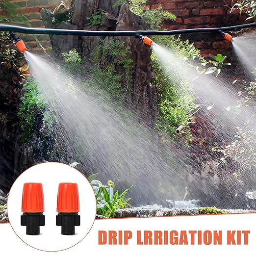 HOINCO 131FT Drip Irrigation System Kit 149 Pcs Automatic Irrigation Kit System Patio Misting Plant Watering System with 1/4 Inch Distribution Tubing Hose.