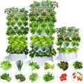 80 Plants Hydroponics Tower Hydroponics Growing System Kit with Water Pump &amp Sponges Vertical Hydroponic Planter Starter Kit for Strawberries Tomatoes Lettuce Indoor Outdoor Garden