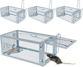 4 Packs Humane Rat Trap Outdoor Wanqueen Humane Mouse Traps Indoor for Home Small Rodent Chipmunk Squirrel Trap and Other Live Animal Cage Catch and Release