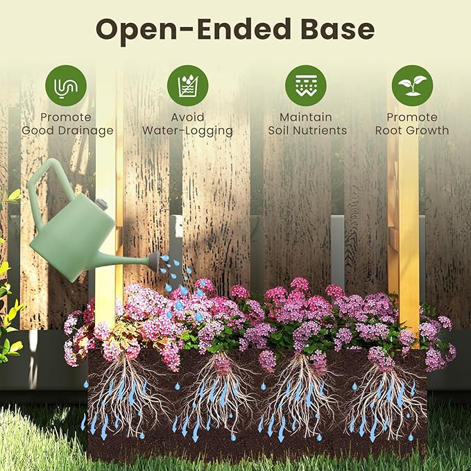 S AFSTAR Wooden Raised Garden Bed with Trellis 60 Elevated Planter Box with Hanging Roof &amp Open-Ended Base for Climbing Vine Flower Herb Vegetable Outdoor Plant Container for Patio &amp Yard