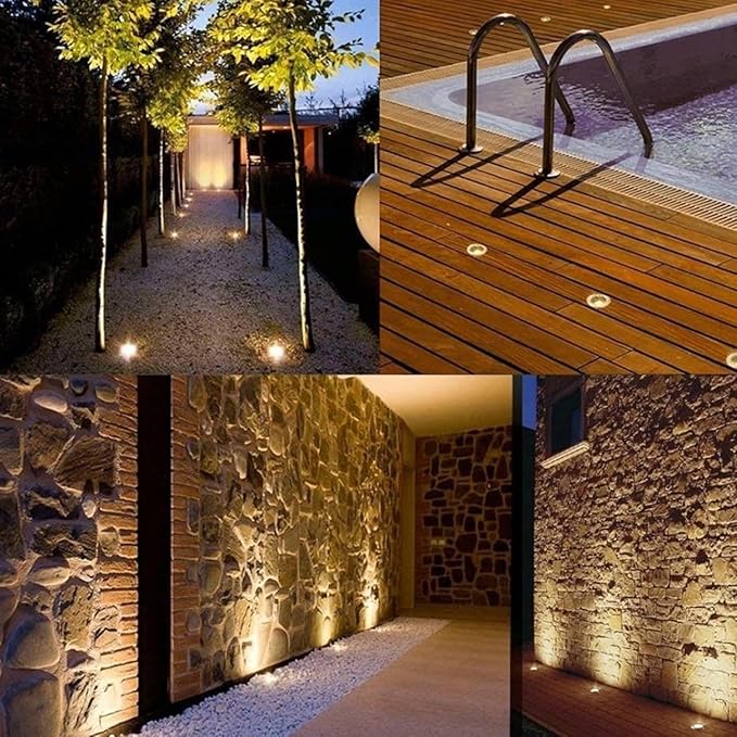 LED Underground Light IP66 Waterproof Decorative Landscape Lights AC85-110V Outdoor Recessed Ground Light for Garden Deck Step Stairs Driveway Spotlight