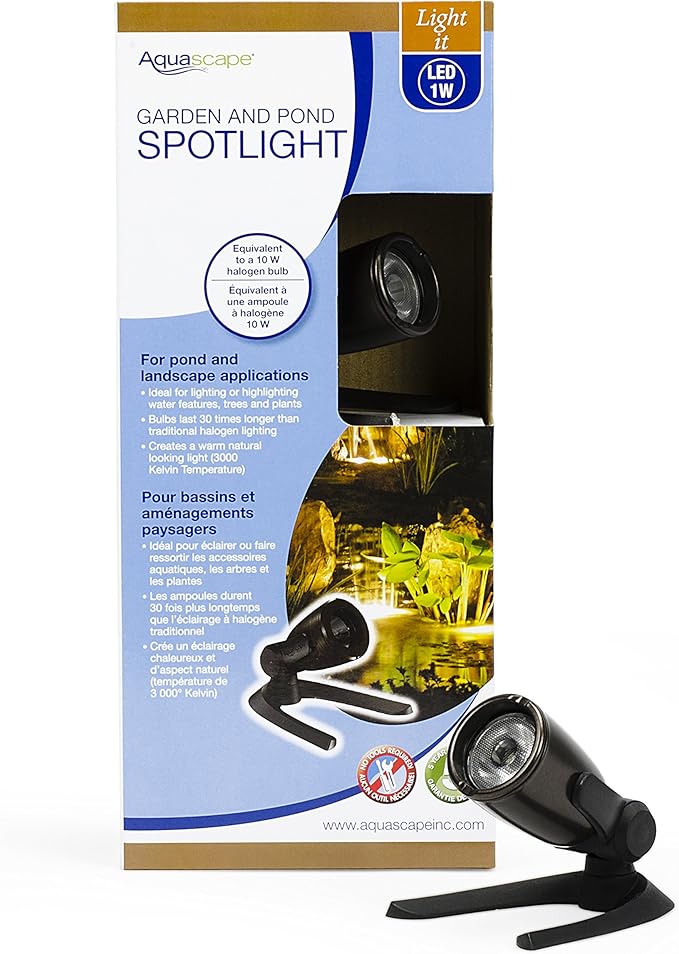 Aquascape Submersible LED Spotlight for Pond Garden and Landscape Features 1 Watt | 84031 Brown (Pack of 6)
