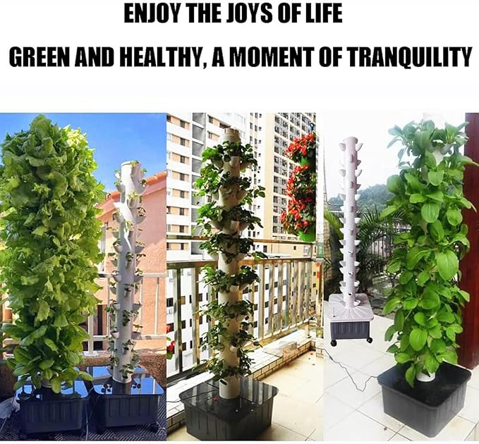 Hydroponic Tower Growing System45 Holes hydroponic Growing System Vegetable Growing Equipment Tower Garden hydroponic Growing System Suitable for Indoor Home Balcony