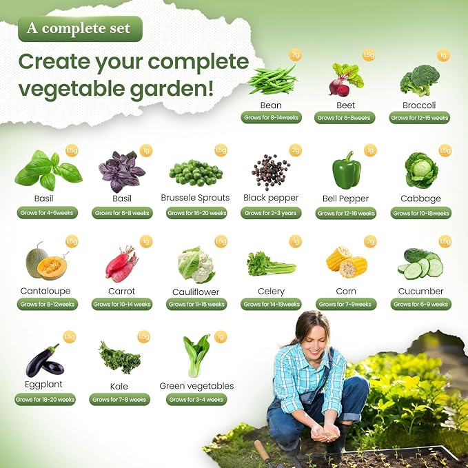 GermiGrow 36 Vegetable Variety Pack - 17600+ Non-GMO Heirloom Seeds for Planting Vegetables and Herbs 36 Individually Packed Seed Packets for Indoor Outdoor Greenhouse &amp Hydroponic Gardening