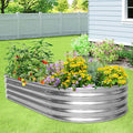 Galvanized Raised Garden Bed Oval Bottomless Planter Boxes Outdoor Metal Garden Bed for Vegetable Fruits Flowers Grass Herb 6x3x1 FT