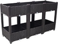 Raised Garden Beds Planter Raised Beds Elevated Planter Garden Box with Drainage Plug Raised Garden Beds for VegetableFlowerHerb Outdoor Standing Planter Beds Gardening KitBrown47.2x15.7x27.7