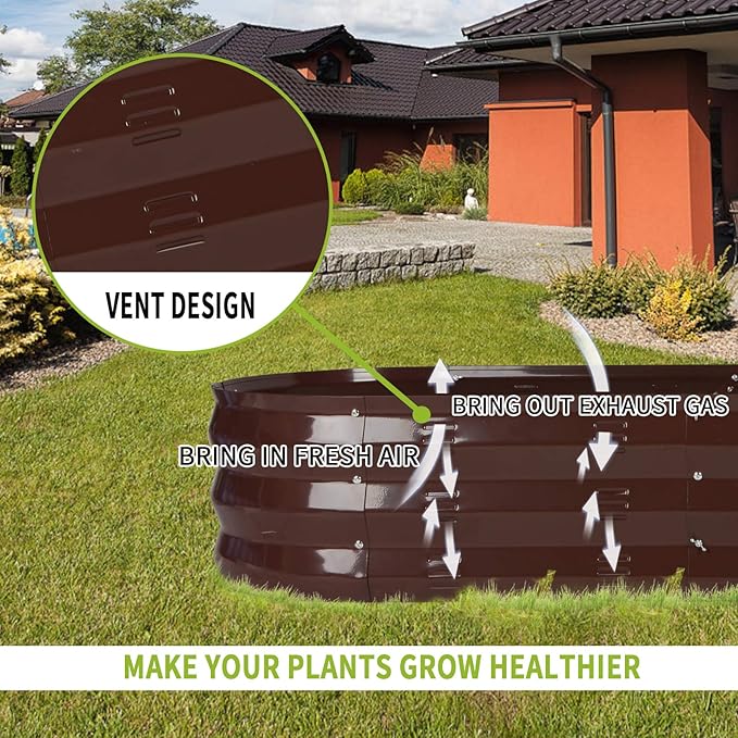 GADI 67-Inch Raised Garden Bed Metal Planter Box for Vegetables and Flowers Large Outdoor Gardening Kit Easy DIY Assembly Weather-Resistant &amp Rust-Proof