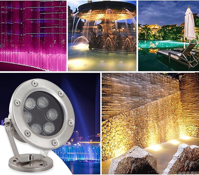 IP68 Waterproof Submersible Spotlights - Low Voltage AC12/24V Underwater LED Fountain Lights for Garden and Pool Landscape