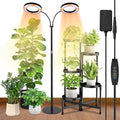 Dual-Head Grow Lights for Indoor Plants LED Full Spectrum Floor Plant Lamp with Timer 3/9/12H 10 Dimmable Levels Flexible Gooseneck Height Adjustable 23-67 for Large Houseplants