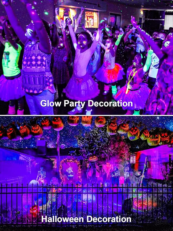 ZUCKEO Outdoor Blacklight Spotlight LED Spot Black Light with US Plug 15W IP66 Landscape Black Lights Fixtures for Glow Party Body Paint Fluorescent Poster Yard Garden House Decorating(4Pack)