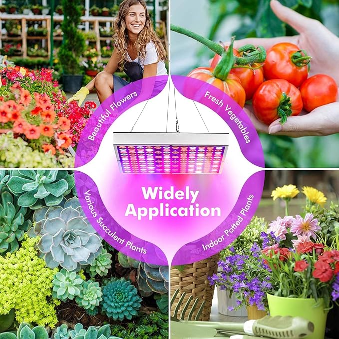 LED Grow Light Full Spectrum Panel Indoor Plants Growing Lights Plant Lamp with IR &amp UV Red White Blue LED Plant Lights for Hydroponics Greenhouse Seedling Veg and Flower45W