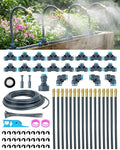 Drip Irrigation System 360° Adjustable - 2026 Upgraded 50FT Garden Watering System with 16 Nozzles and 90° Elbow Greenhouse Drip Irrigation Kit for Garden Yard Lawn Plants 5/16in HDPE Hose(Gray)