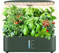 Hydroponics Growing System Kit - 12 Pods Indoor Herb Garden with LED Grow Light Auto Timer Adjustable Height up to 17 - Ideal for Home Birthday &amp Mother's Day Gifts for Women (Dark Green)