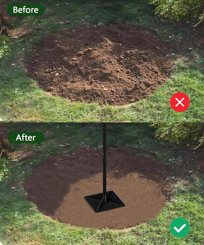 Thickened Garden Steel Tamper with 47 inch Adjustable Handle &amp Rubber Grip 8x8 Heavy Duty Soil Tamper Tool for Ground &amp Gravel Leveling Steel Dirt Compactor for Yard Sand Driveway