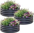 AHEONLAR 3Pack 2x2x1 ft Round Galvanized Raised Garden Bed Kit Round Metal Flower Box Large Planter Raised Beds Outdoor Garden for PlantingFruitHerb-Grey