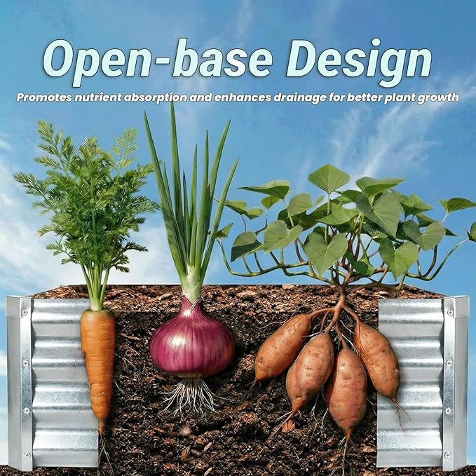 2Packs 6X2X1 FT Galvanized Raised Garden Beds Outdoor Planter Raised Beds for Gardening Vegetables Flowers Large Metal Garden Box Deep Plant Flower pots Outdoor