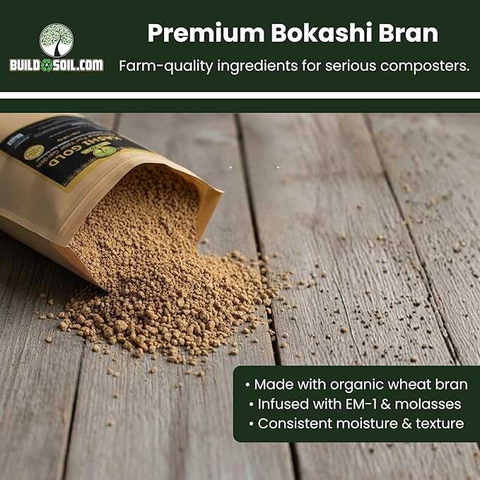 BuildASoil Kashi Gold Bokashi Compost Starter 2 lbs. Organic Compost Activator with EM-1 Effective Microorganisms Fermentation Bacteria for Composting &amp Gardening Premium Bokashi Bran Soil Enhan
