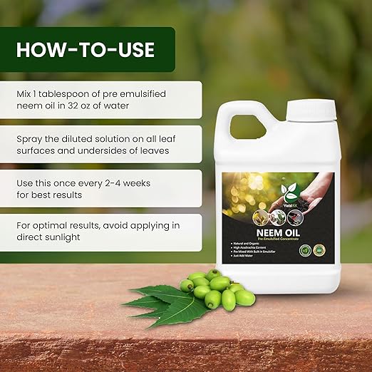 Ready-to-Use Concentrat Neem Oil - Unscented - High Azadirachtin Content Ready-to-Use with Water (1 Gallon)