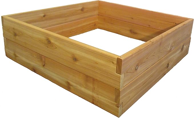 Infinite Cedar 3 ft x 3 ft x 11 in Raised Garden Bed Kit - Made from 1 Thick Western Red Cedar from North America