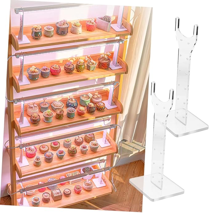 1Pair Plant Light Stand for Indoor Growing Simple Design Grow Lights Rack High Grade Material Suitable for Greenhouse Plants Easy Installation and Use