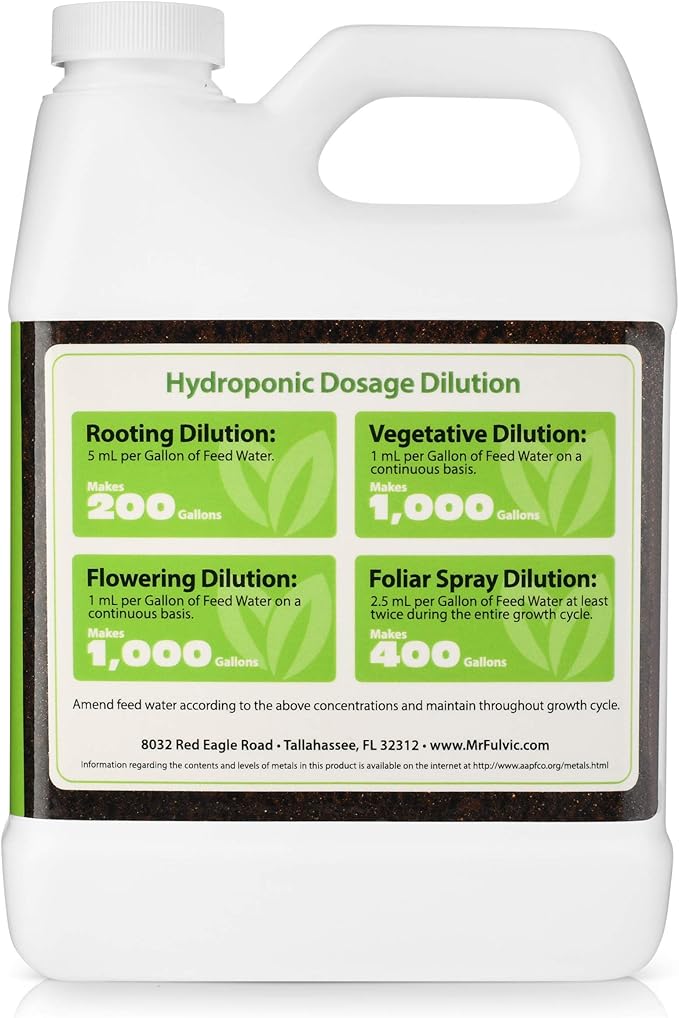 Organic Humic Acid Plant Amendment Natural Humic Soil and Hydroponic Nutrient Enhancer - Lawn and Garden Growth Plant Health (1 Liter)