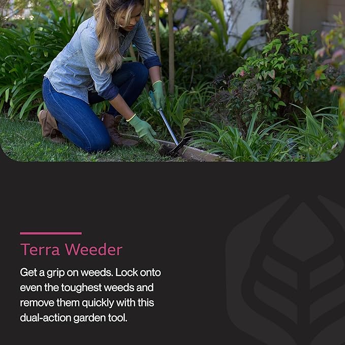 Yard Butler Terra Garden Weeder Hand Tool ITT-1W - Essential Gardening Tool for Yardwork - Power-Coated Steel Construction - Comfortable Grip - Long-Lasting - Rust-Resistant