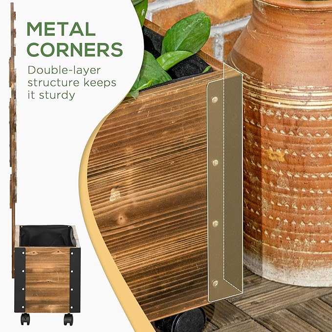 Rolling Elevated Garden Bed - Trellis Planter with Wheels