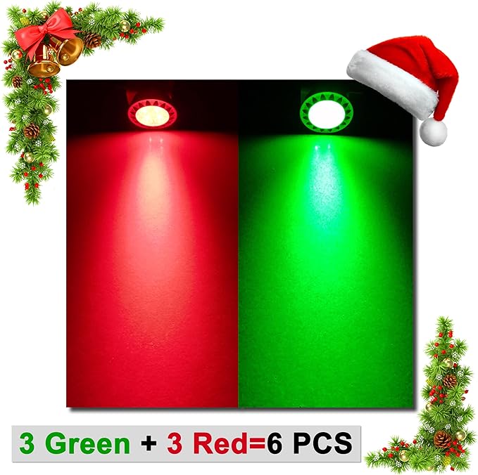 ALIDE Red Green MR11 GU4 Led BulbsReplace 10W 20W 35W Halogen12V 3W Red Green MR11 for Christmas Holiday Decoration Outdoor Landscape Lighting30 Deg6 Pack Mix
