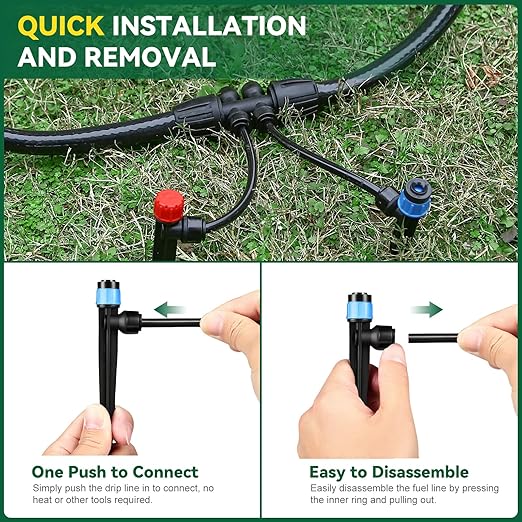 Drip Irrigation System for Garden 2026-Upgraded Quick Connect Garden Watering Kit All-in-One with 1/2 inch 1/4 inch Irrigation Tubing for Garden Lawn Greenhouse Raised Beds (233FT)