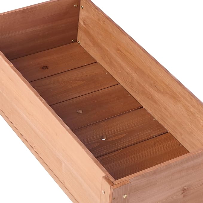 Raised Garden Bed with Legs Elevated Wooden Planter Box for Backyard Patio Balcony Deep Grow Box for Vegetables Flowers Fruits &amp Herbs (Brown 40x20x31in)