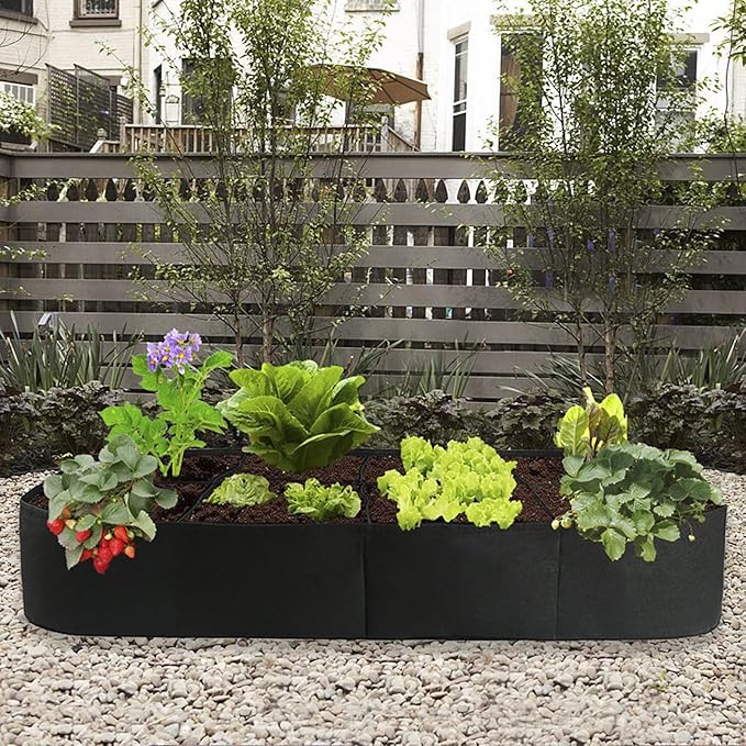 hatleues 2Pcs Rectangle Plant Grow Bags Fabric Raised Garden Bed for VegetableOutdoor Gardening Container Breatheable Cloth Raised Planters for Indoor and Outdoor 2pcs Small