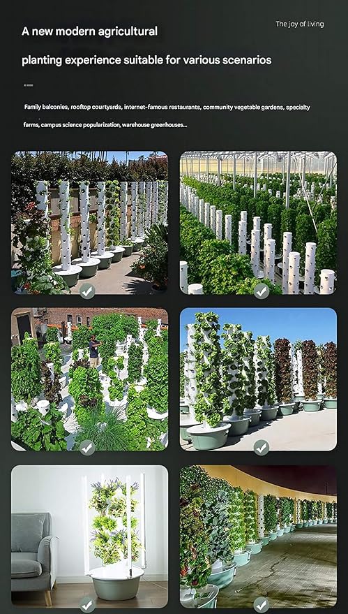 Vertical Hydroponics Growing System Kit Tower 20/28/36-Plant Indoor Tower with Pump System Hydroponic Germination Kit for Gardening Lover