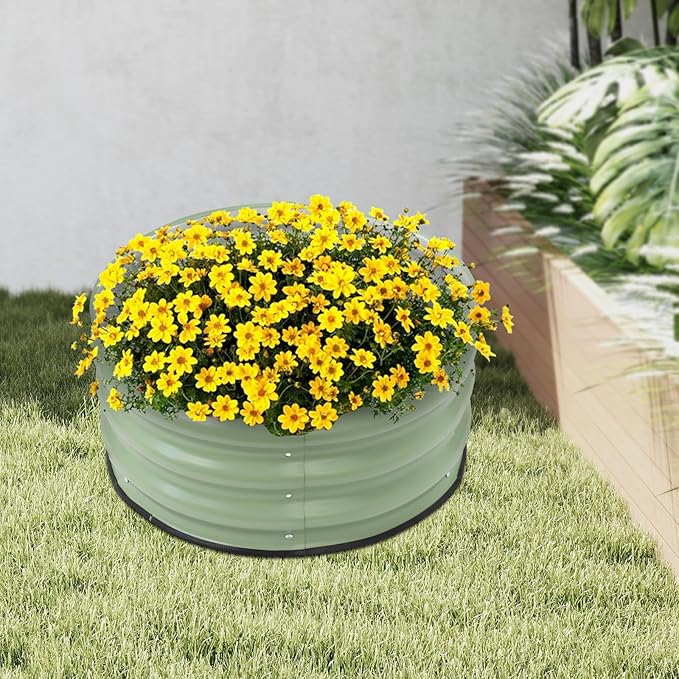 Galvanized Raised Garden Bed Kit 23.62×11.02in Planter Raised Garden Boxes Outdoor Oval Large Metal Raised Garden Beds for Vegetables Fruits Flowers Beds Outdoor