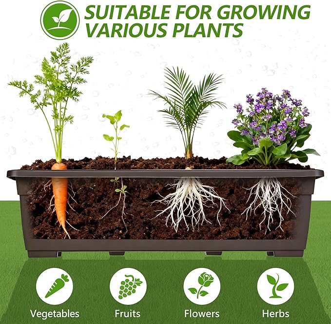 VECELO 5-Tier Vertical Garden Bed Freestanding Elevated Raised Garden Planter with 5 Garden Planter Boxes Lockable Caster Wheels Drainage System for Plants Vegetables Flowers Herbs