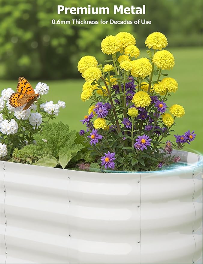 4x2x2 ft Raised Garden BedGalvanized Raised Planter Boxes Outdoor with Easy Assembly Large Garden Bed for Vegetables Fruits FlowerRaised Garden BedGreen