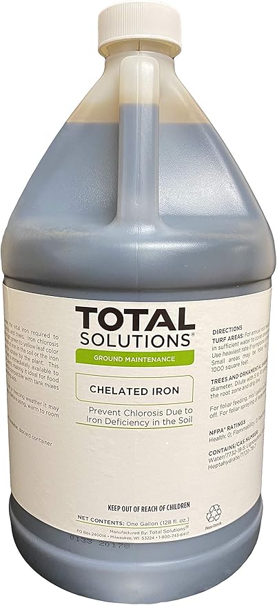 Chelated Iron (1 Gallon) | Liquid Mineral Supplement Used to Prevent or Cure Iron Chlorosis in Turf Ornamental shrubs and Trees.