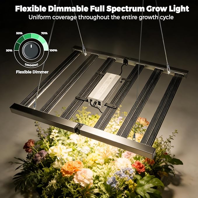 Grow Light LED Grow Lights for Indoor Plants Full Spectrum Growing Light Plant Hanging Growing Lamps Seedling Daisy Chain Dimmable Board 4x4ft Coverage