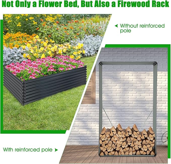 Giantex 2 Pcs Galvanized Raised Garden Bed 70.5x44x20.5 Metal Planter Box Large Rectangular Steel Planter Raised Bed Open Bottom for Vegetable Fruits Flower Succulent Easy Assembly