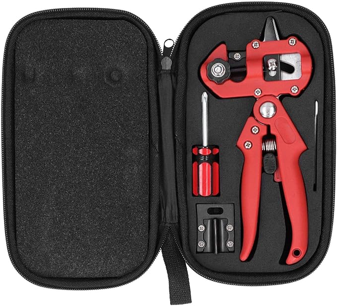 Garden Grafting Tool Set Plant Tree Branch Cutting Scissors Scissors Secateurs Professional Accessories for Gardeners (Red)