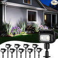 ROSHWEY Solar Landscape Spot Lights Spotlights Outdoor Waterproof with 2 Brightness Mode Landscape Lighting Solar Lights for Garden Yard Pathway (Cool White 10 Pack)