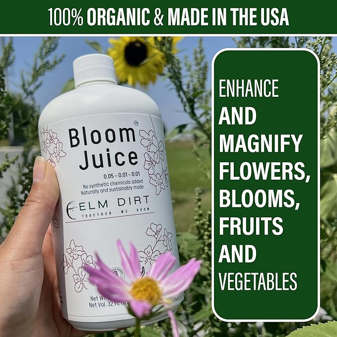Elm Dirt Plant Juice Bloom Juice &amp Worm Castings Bundle - Organic Fertilizer for All Plants - Indoor &amp Outdoor Organic Plant Food and Soil Enhancer for Houseplants Vegetables &amp Gardens -