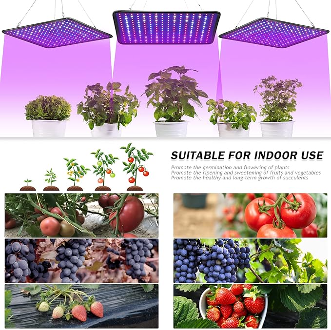 Grow Light for Indoor Plants - SERWING 200W LED Grow Light Full Spectrum Plant Growing Lamp for Indoor Cultivation Greenhouse Grow Tent Hydroponics (Full Spectrum)