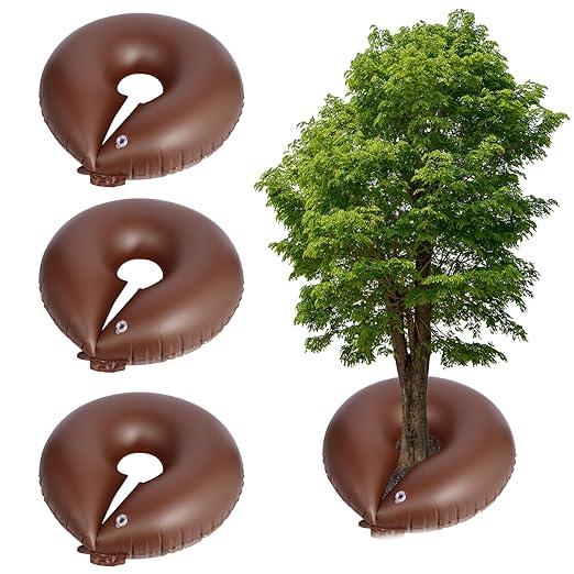 TezhiIe 3 Pack 15 Gallon Tree Watering Ring Bag PVC Drip Irrigation Water Pouch Automatic Drip System Watering Donuts for Trees Deep Root &amp Low-Profile Slow Release Watering Bag