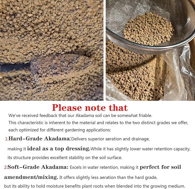 Horticultural Akadama Soil - Cactus Bonsai Succulent Soil Additive for Plants Landscaping Vase Fillers (18 LB 1/8 inch Hard-Grade Akadama)