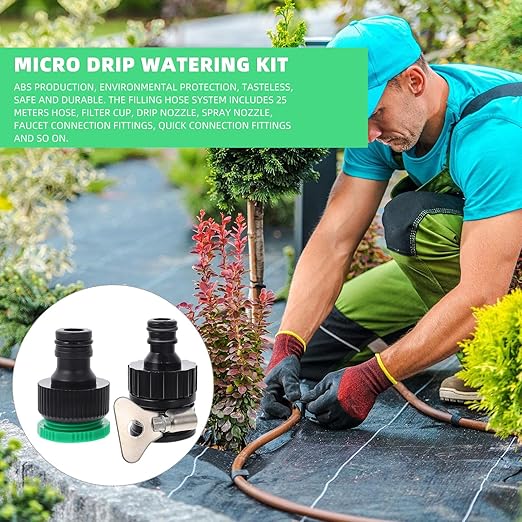 GLEAVI Automatic Drip Irrigation Kit 15m Garden Watering System DIY Micro Drip Sprinkler for Greenhouse Lawn and Patio Plant Irrigation