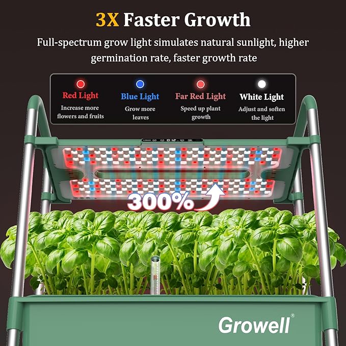 Hydroponics Growing System Kit 81 Pods Vertical Indoor Herb Garden with Smart LED Grow Light Auto Circulating Water Pump Each Tier 42L Hydroponic Gardening Systems for Ideal Gifts (Green)