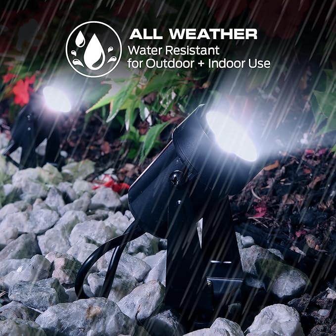 Monster Smart Outdoor RGB+IC+WW Spotlights 2 Pack Dimmable LEDs Sound Reactive IP44 Water &amp Weather Resistant Compatible with Alexa Siri Google Home Monster App Razer Chroma Voice Control